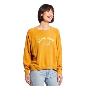 good hYOUman Being Kind Is Cool The Smith Sweatshirt in Sunflower Yellow